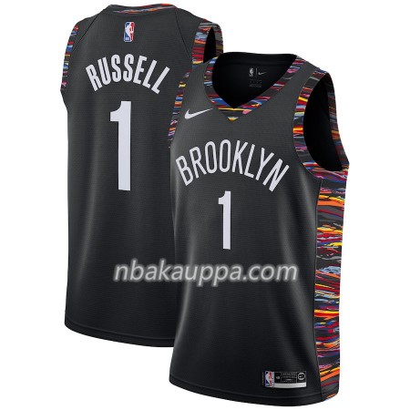 Brooklyn Nets D'Angelo Russell 1 2018-19 Nike City Edition Musta Pelipaidat Swingman - Miesten